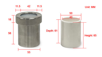 Si3N4 Jar w/ SS Jacket for SFM-3 & SFM-3-II Milling Machines (80ml) - MJ3SN-80