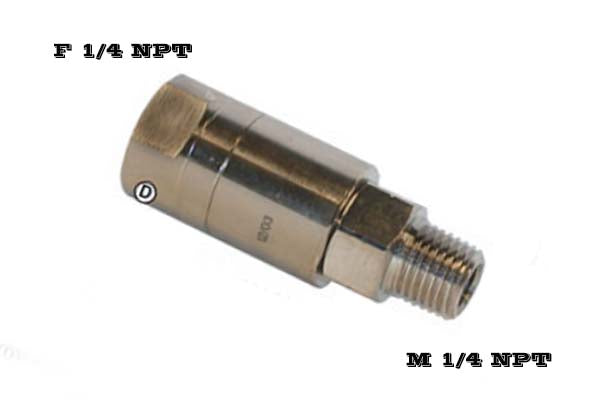 Inline Swivel Head (upto 3000PSI) 1/4"FPT x 1/4" MPT, 30 Max. RPM - EQ-IS-1430