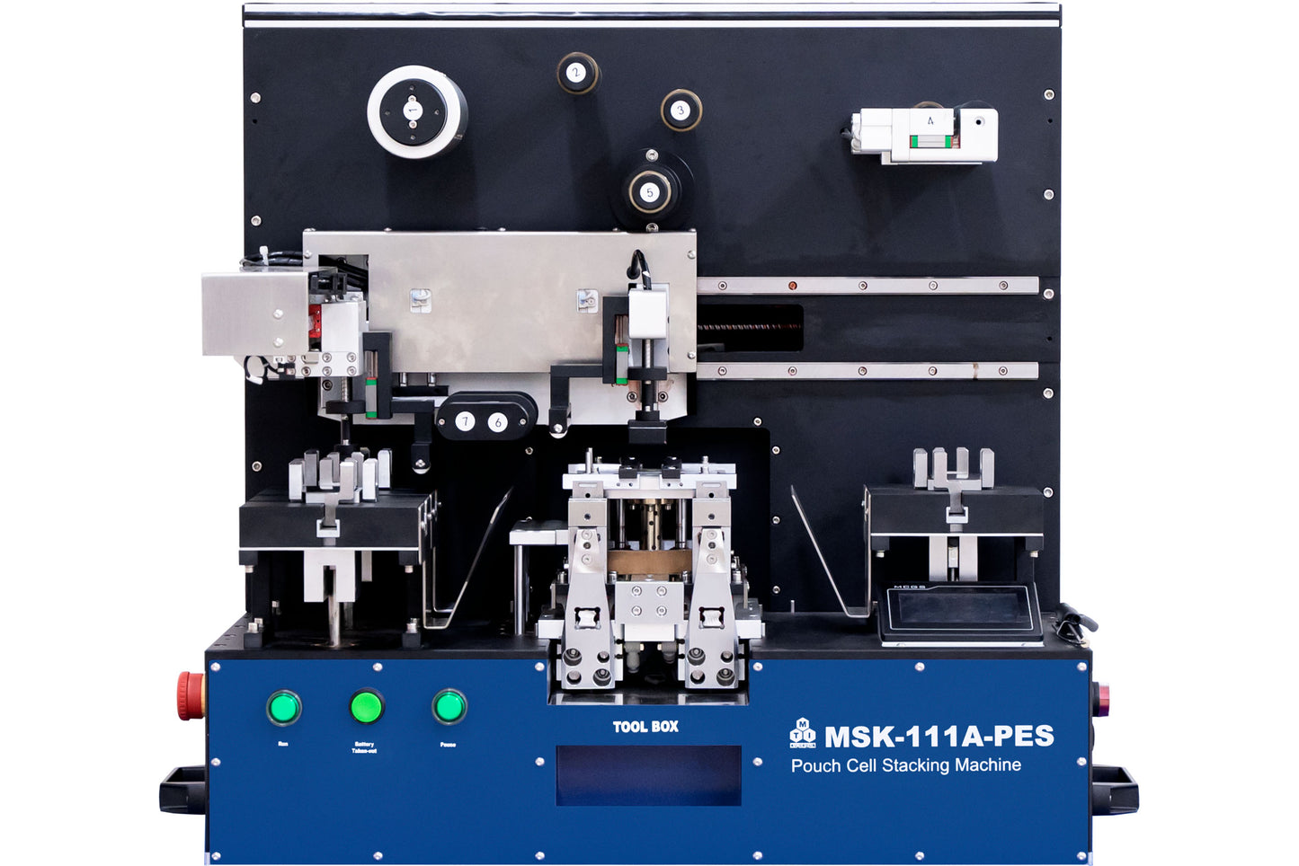 Bench-Top Automatic Pouch Cell Stacking Machine with Hybrid Stacking Modes (Max.110 mm L x 100 mm W), Glovebox Compatible - MSK-111A-PES