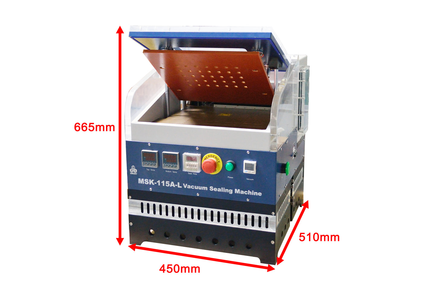 Max.340x340x12 mm Vacuum Sealer with Auto-Piercing Function for Pouch Cell - MSK-115A-L