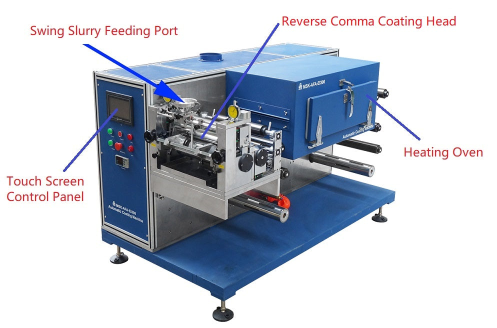 Roll to Roll Transfer Coating System (Max. 250mm W) with Drying Oven For Battery Electrodes - MSK-AFA-EI300