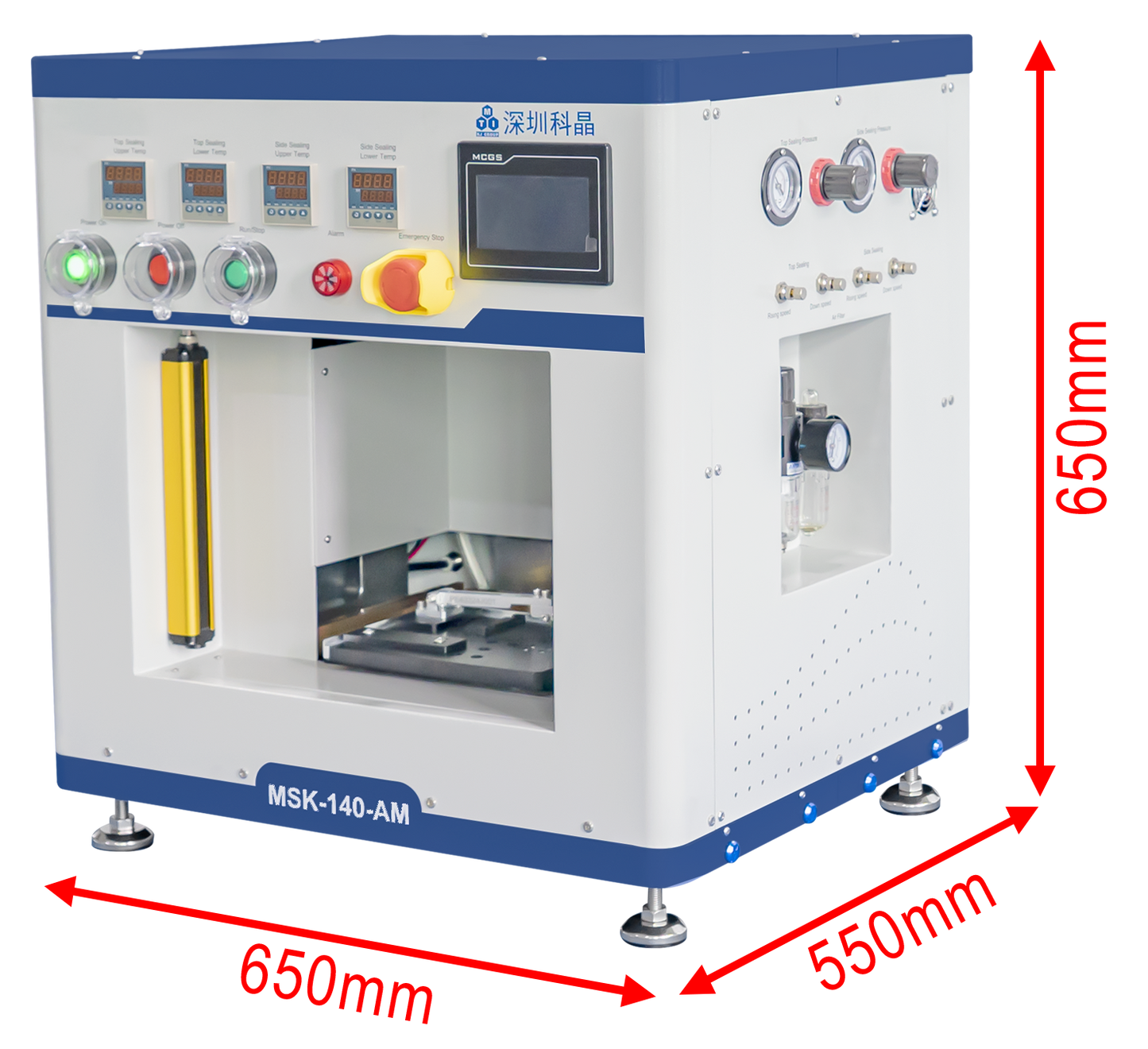 Heating Sealer for Continuous Top/Side Sealing of Pouch Cells (Max. 190×190×12 mm) - MSK-140-AM