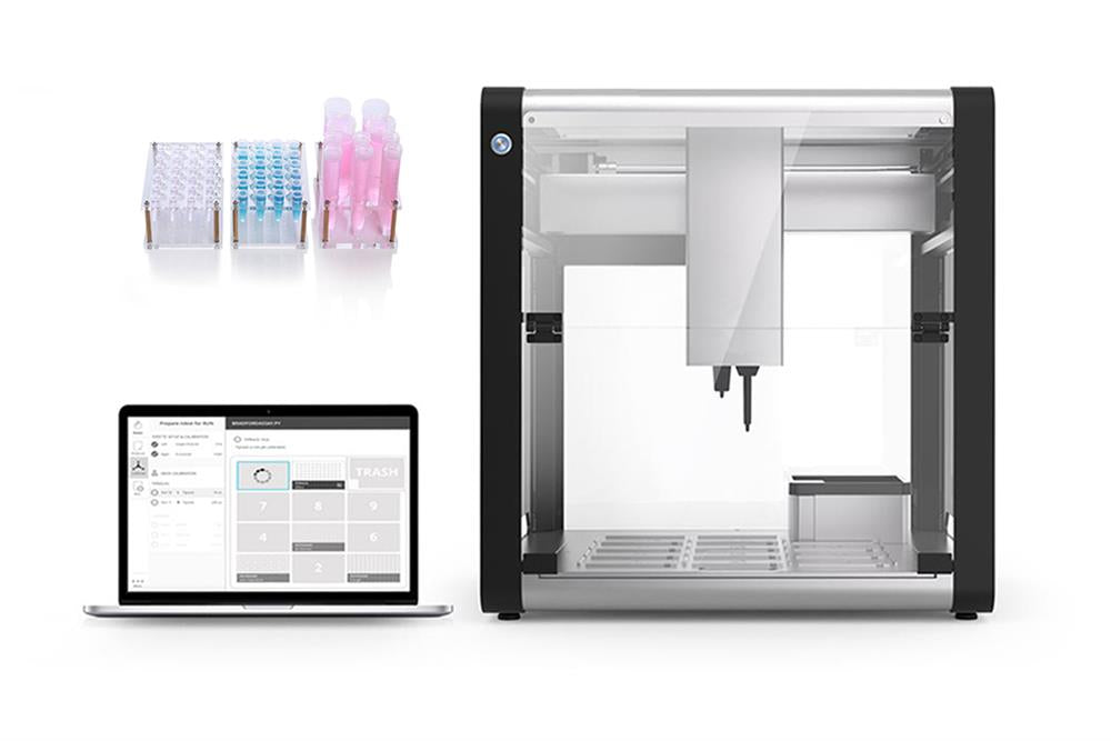 High-Throughput Liquid Distributing Robot with 1mL Pipette, Microplates, Tube & Tip Refilling Racks, Laptop & Software - MSK-18PE-LD