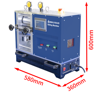 5T Max. Pressure-Control Cold Rolling Press (6" W x 4"Dia.), Glovebox Compatible & R2R Option - MSK-2150-H5