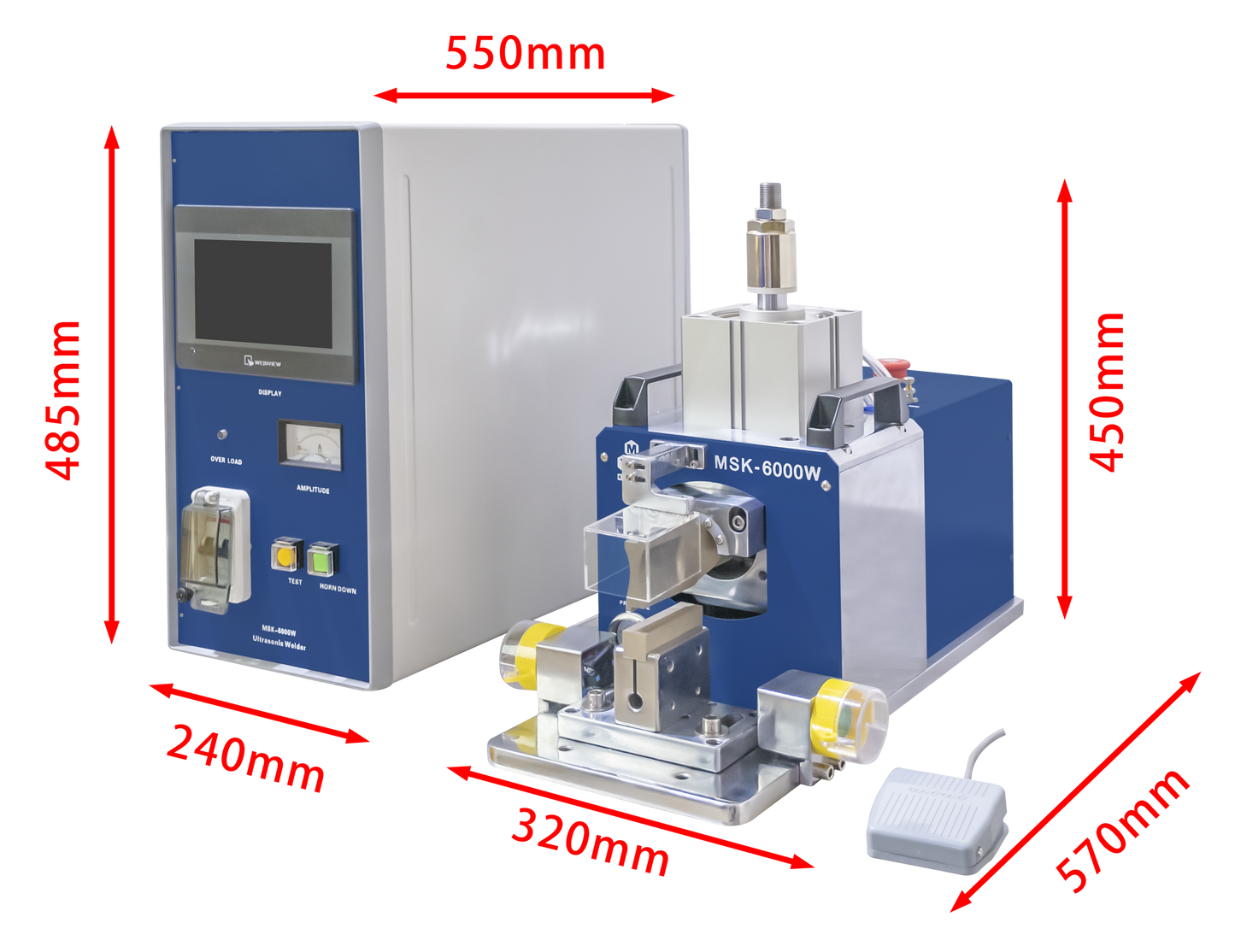 6KW Ultrasonic Metal Welder (Max. 70 layers) with Touch-Screen Digital Controller, 20KHz - MSK-6000W