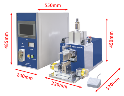 6KW Ultrasonic Metal Welder (Max. 70 layers) with Touch-Screen Digital Controller, 20KHz - MSK-6000W