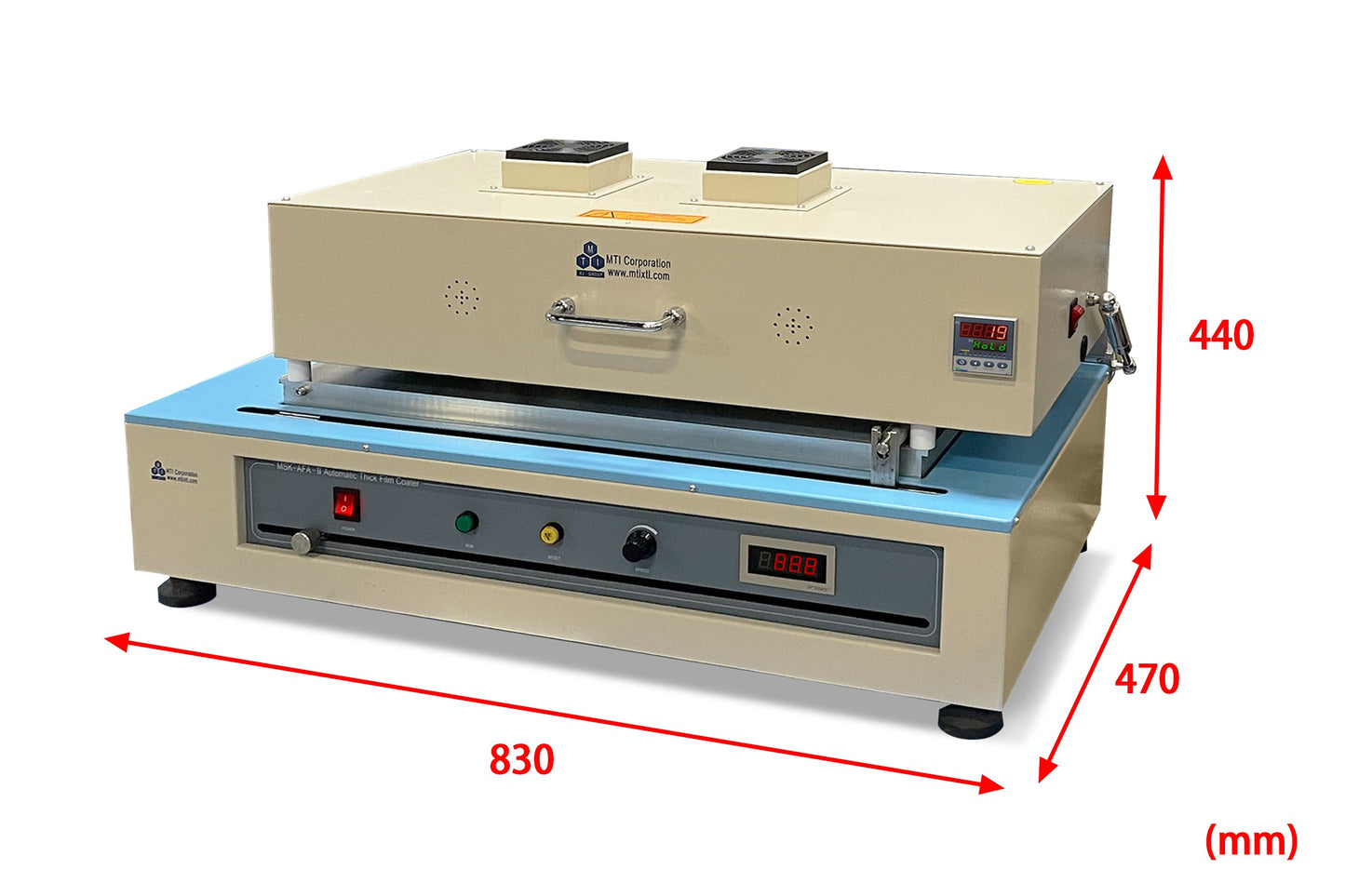 120°C Max. Film Coater w/ Vacuum Bed (12"Wx24"L) and Rapid Infrared Heating Cover & 250mm Doctor Blade-MSKAFAIIVCIR