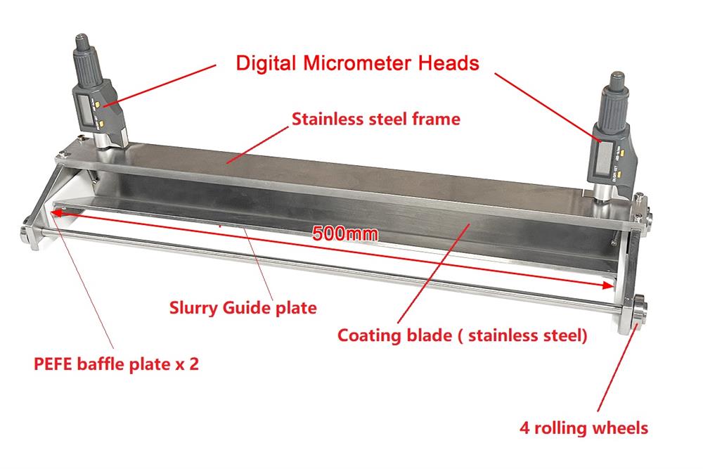 Micrometer Adjustable Film Applicator - 500 mm (film casting doctor blade) EQ-Se-KTQ-500