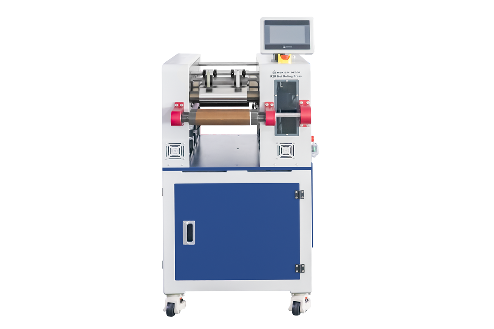 R2R Hot Rolling Press with Asynchronous Speed for Dry Electrode Fabrication (Max. 200mm W, 8T, 200 °C) - MSK-BPC-DF200