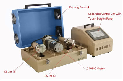 Dual Shaft Hi-Energy Rotary & Shaker Ball Mill w/ 4 Jars - MSK-SFM-3-II