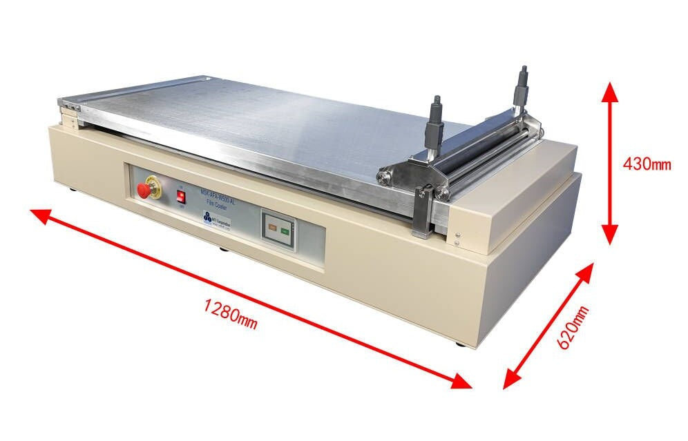 500mm-wide Tape Casting Sheet Coater (20"W°43"L) w/ 120°C Vac. Bed & Doctor Blade - MSK-AFA-W500-AL