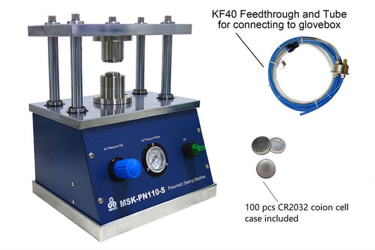 Fast Pneumatic Crimper for CR20XX Series Coin Cells, Cleanroom & Ar Glovebox Compatible - MSK-PN110-S