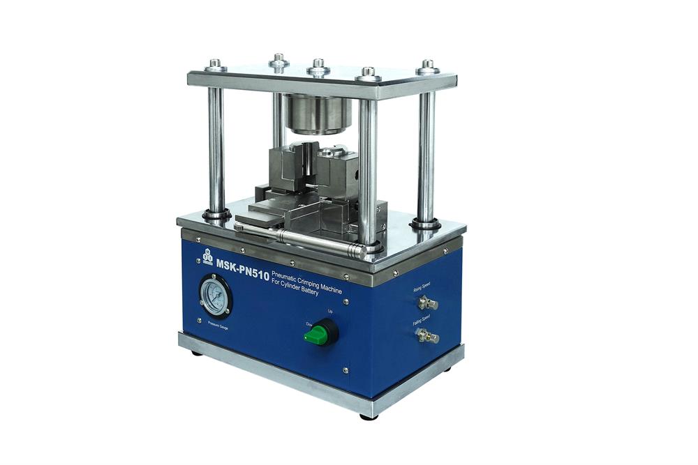 Pneumatic Crimping Machine for Cylindrical Cases (Optional: 32650, 26650, 21700, 18650, etc) - MSK-PN510