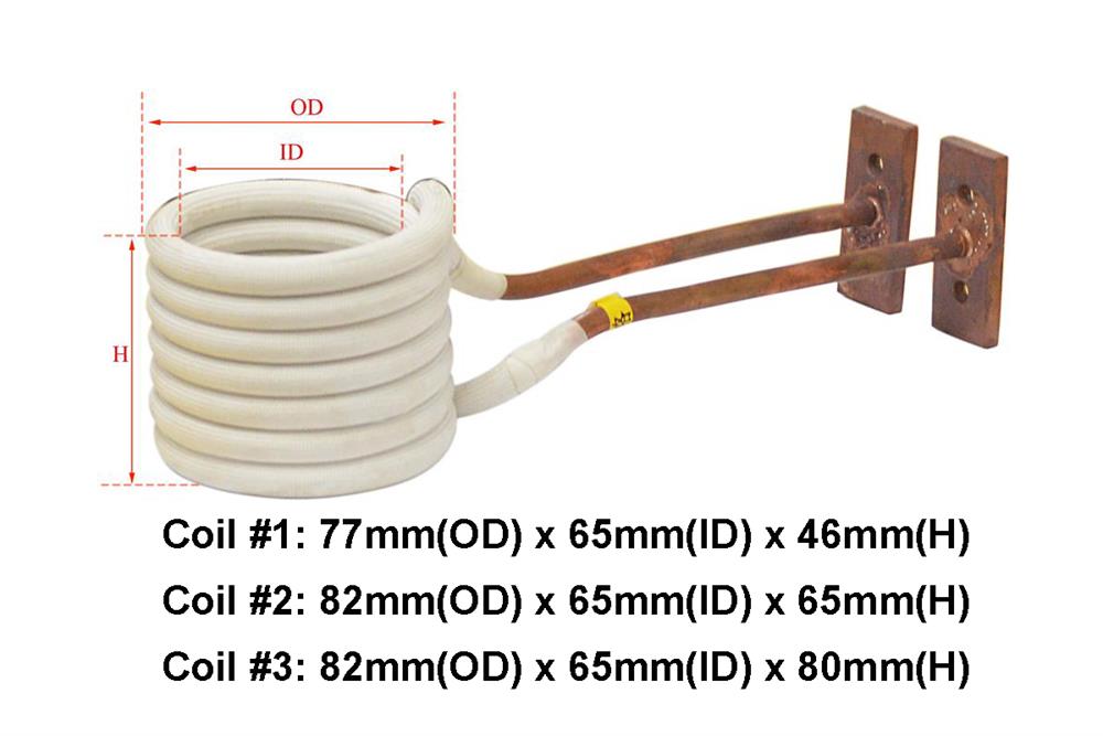 Induction Coil for MTI-SP25AB, MTI-25AB-77| Size| Coil #2: 82mm(OD) x 65mm(ID) x 65mm(H)