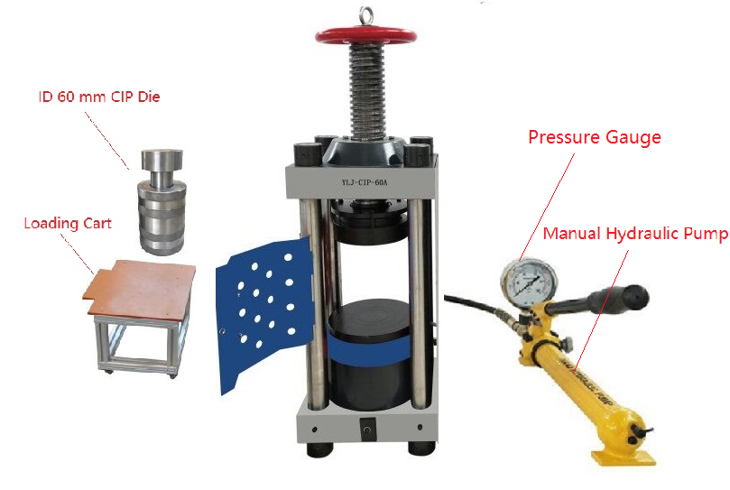 100T Electric Cold Isostatic Pressing (CIP) with ID 35/50/60/80 mm Vessel - YLJ-CIP-XXA