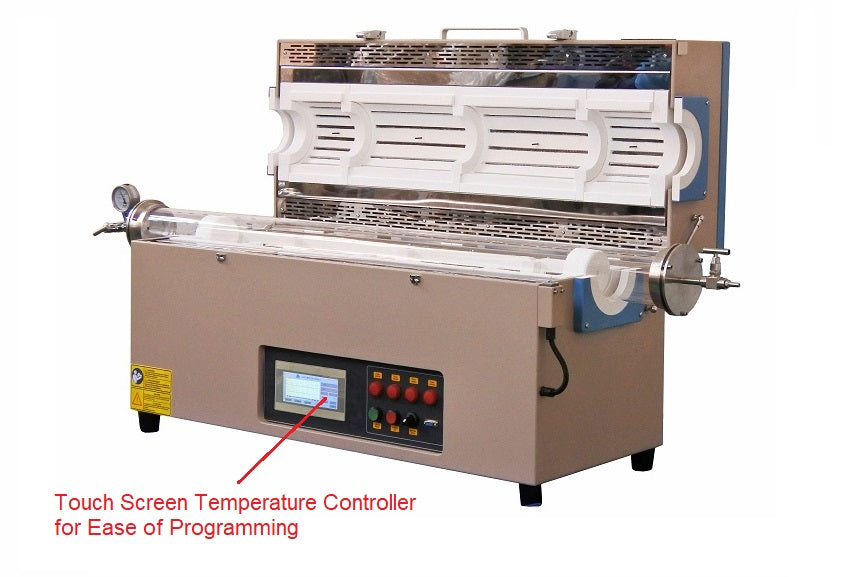 1200C 4-Zone Tube Furnace w/ Touch Screen Controller & Optional Quartz Tube & Flanges ( OD 80 -130 mm) - OTF-1200X--OD