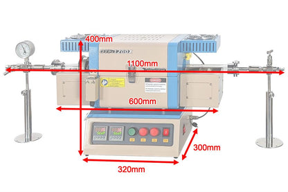 Compact 2" Two Zone Rotary Tube Furnace @1100C Max For Powder CVD. - OTF1200XIISR2