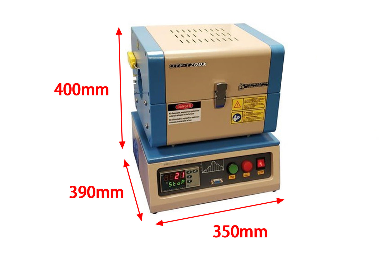 1200C Compact Split Tube Furnace (8" heating zone) w/ Vacuum Flanges & Optional Tube Size-OTF-1200X-S