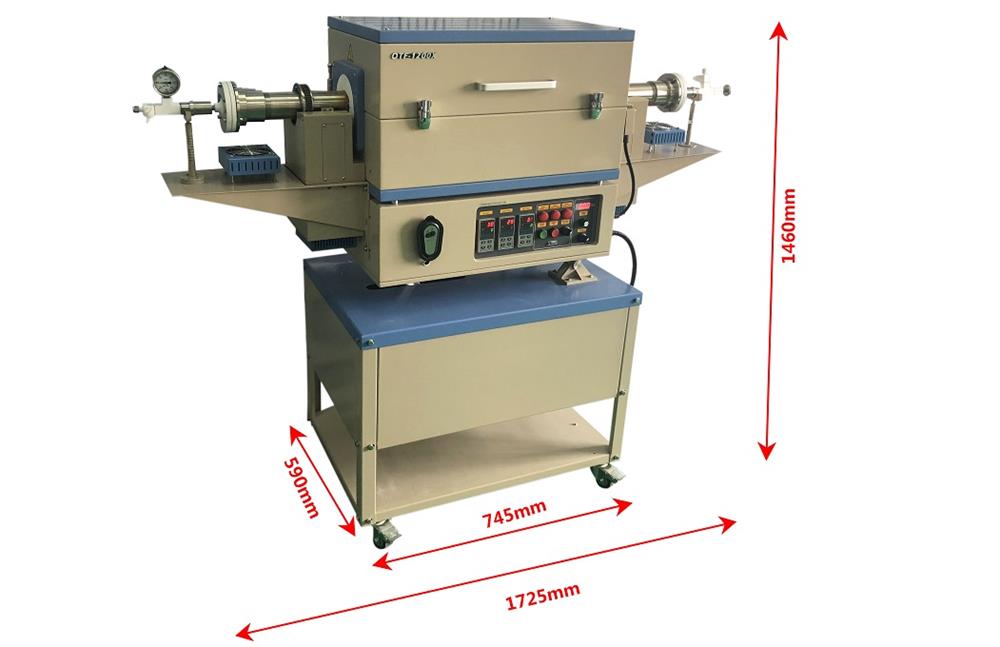 Anti-Corrosive Rotary Tube Furnace w/ 2" ID Double Layer Tube, 800C @ 3 Bar Pressure -OTF-800X-III-R2