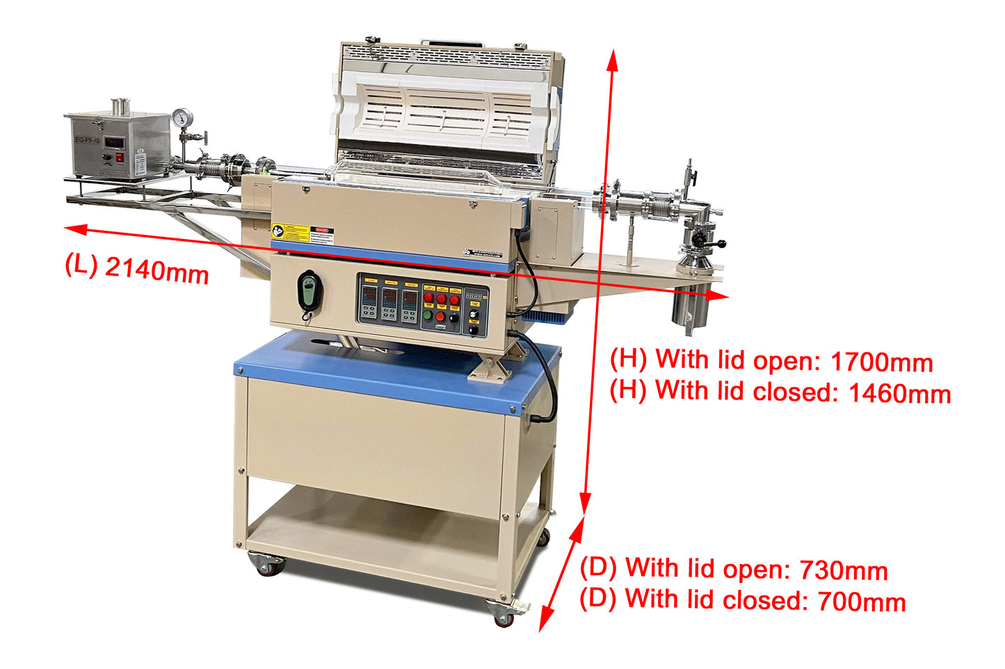 5" Rotary Tube Furnace up to 1200oC with Automatic Feeding & Receiving System - OTF1200XIIIR5