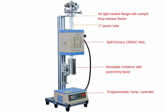 1200°C Max. Compact Inert Gas Quenching Furnace with 2" OD Quartz Tube - OTF1200XSVTQ