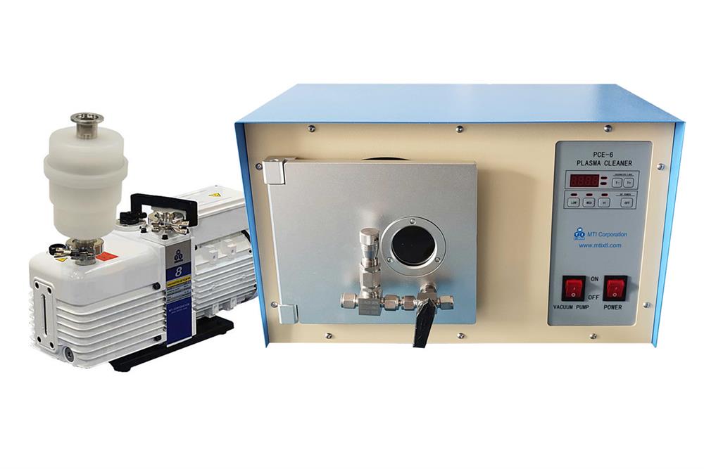 3 L Plasma Cleaner with Vacuum Pump & Digital Controller, 6"Dx6.5"L Quartz Chamber - EQ-PCE-6