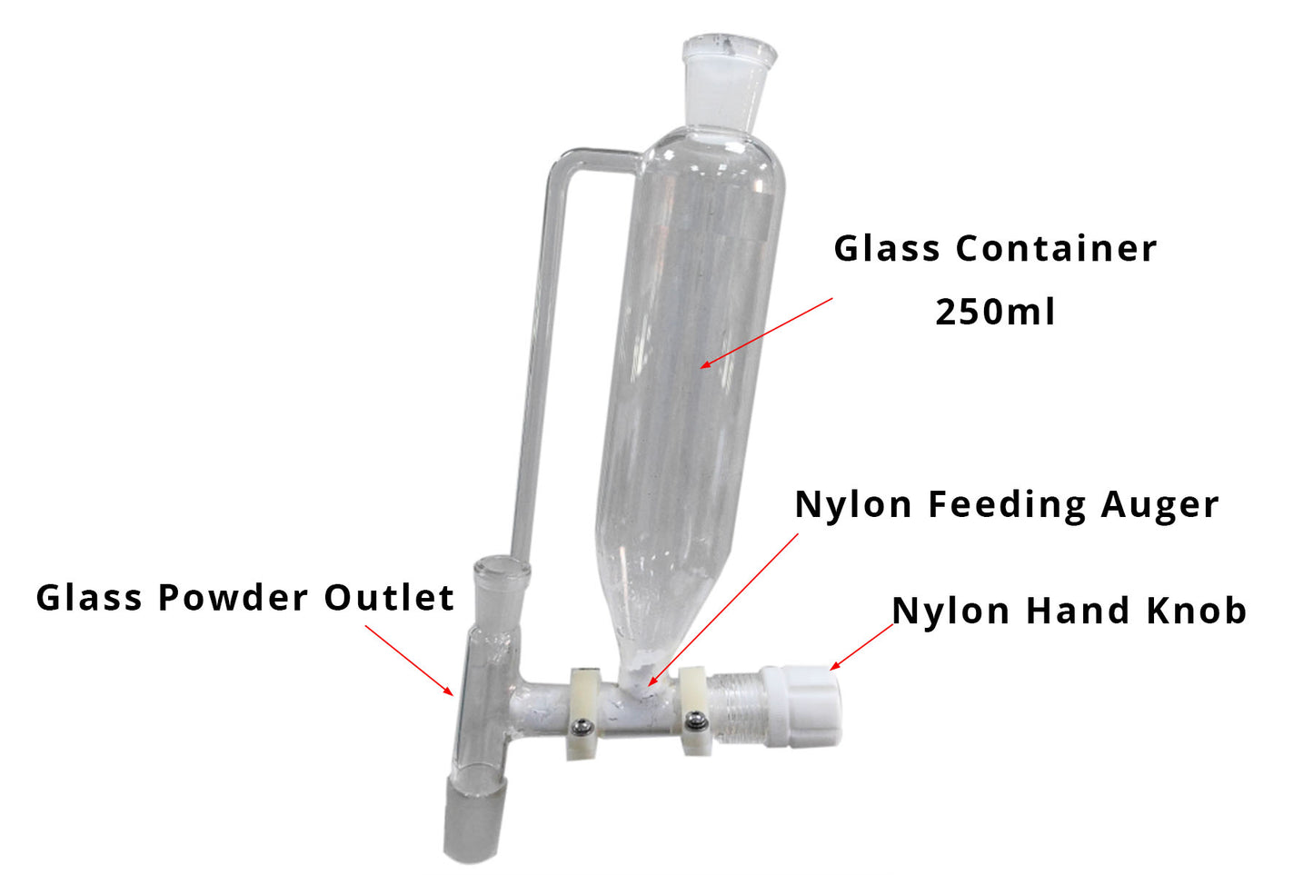 Manual Dispenser of 250 ml Made of Glass for Solid Powder - PF-A