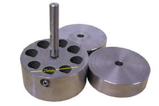 4" Polishing Sample Holder with Eight 1" Holes & Two Dead Weights for Metallography - EQ-PF-8H1