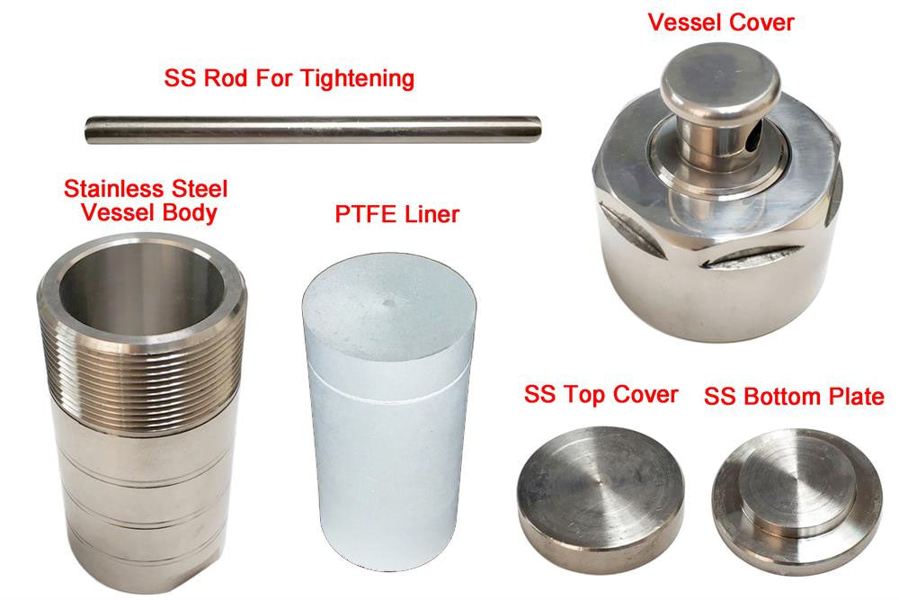 High Pressure Reactor with PTFE lining Up to 220C & Max 3-10 Mpa for Rotary Oven with 50 or 100 ml option - RC-SS-XX