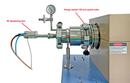 RF Magnetron Sputtering Powder Coater inside Rotary and Rocking Quartz Tube Chamber - VTC2RFC