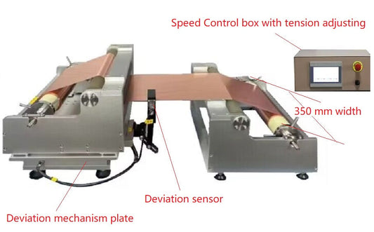 R2R Winding Device with Alignment up to 350 mm Web Width - MSK-RR-350| Speed Control Type| Torque Sensor Control for Rolling Press