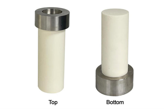 A Pair of Alumina Pushing/Supporting Rods with Top and Bottom Bases for YLJ-HP7 - Rod-AL