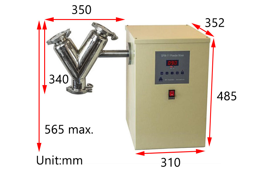 Bench-top V-Shape Ball Mill w/ Optional SS Tank 50, 250 , 2500ml (Ar Gas Compatible) - MSK-SFM-11-LD