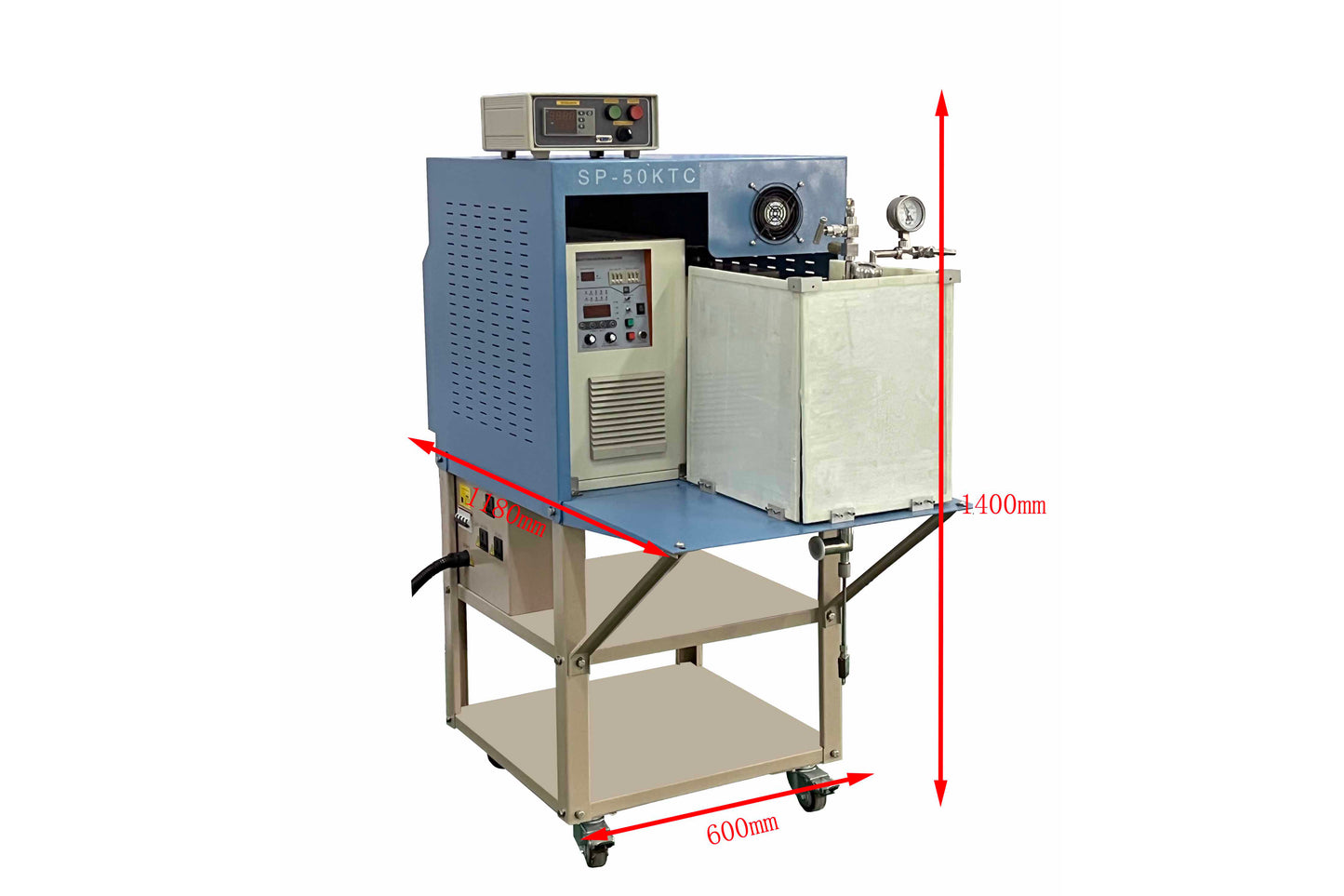 15KW Induction Heating System with 5" Quartz Tube & Temp.-Controller up to 2200°C - SP-50KTC