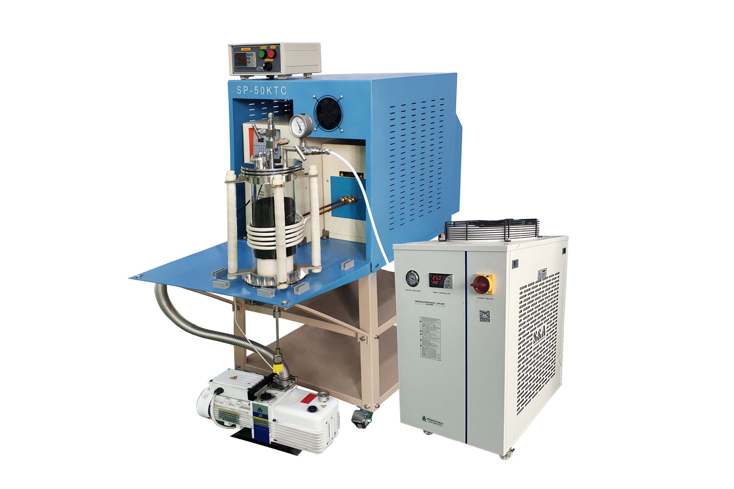 15KW Induction Heating System with 5" Quartz Tube & Temp.-Controller up to 2200°C - SP-50KTC