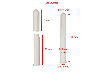 Crucible for Melt Spinning System 160 mm L x 17 mm OD x 14.3 mm ID - TQ22D160