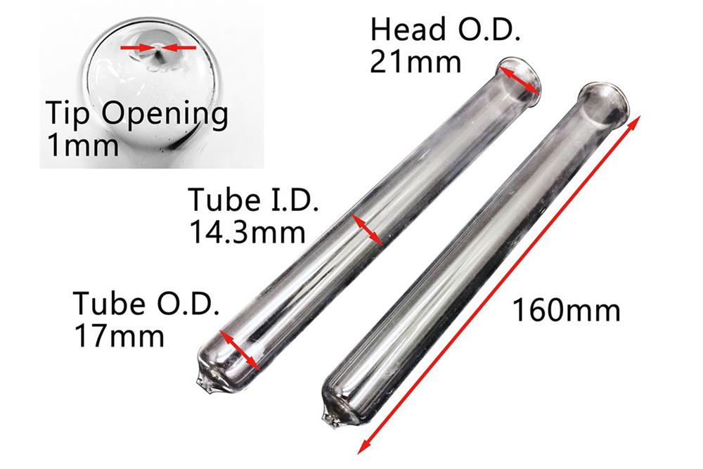 Crucible for Melt Spinning System 160 mm L x 17 mm OD x 14.3 mm ID - TQ22D160