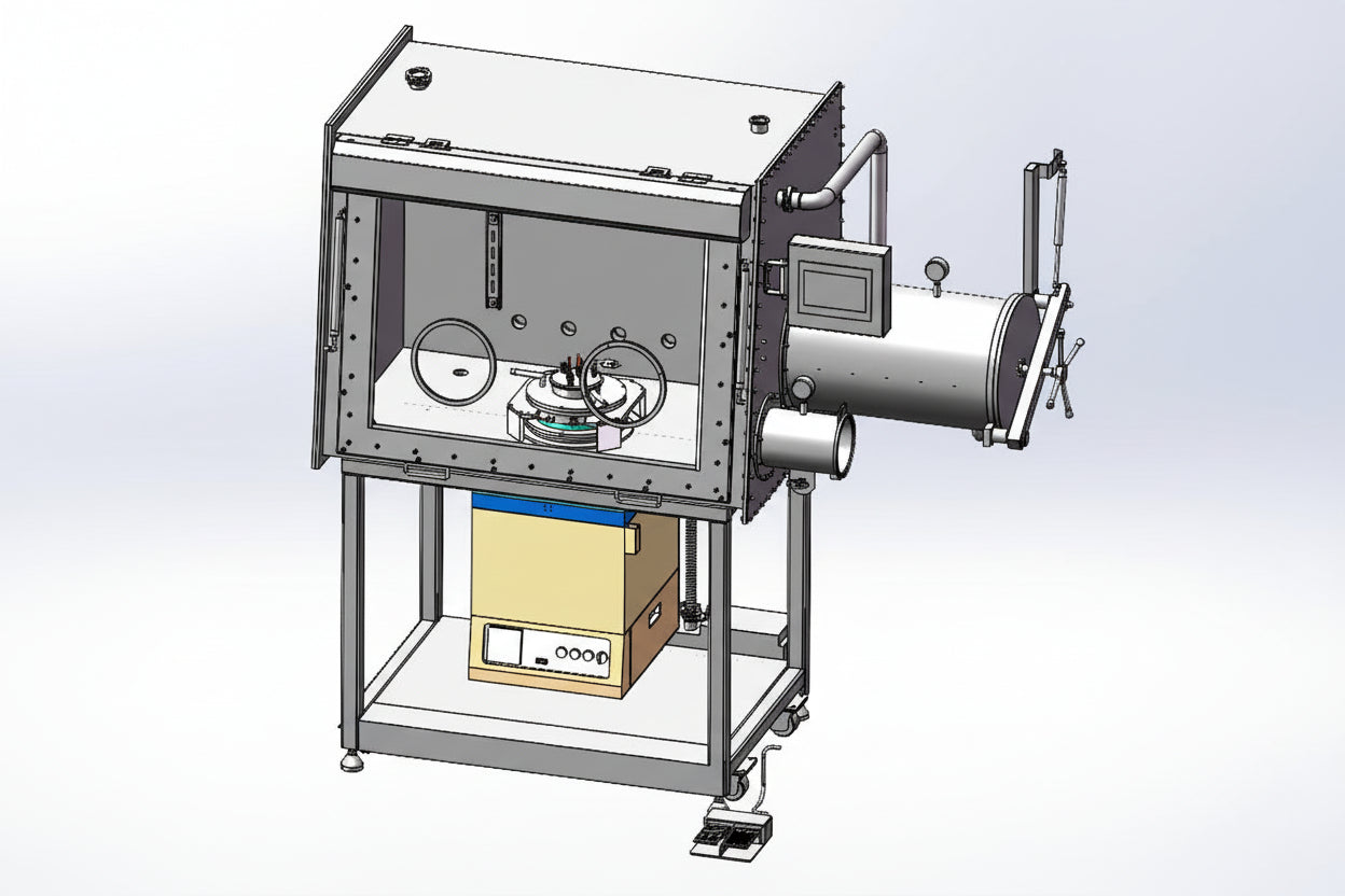 1100°C Max. Molten Salts Reactor integrated with a Glovebox - VEF-1200-GB