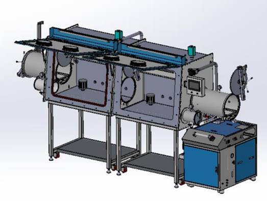 Dual Chamber Glove Box with Gas Purification System (H2O & O2<1ppm)-VGB-6-II-LD