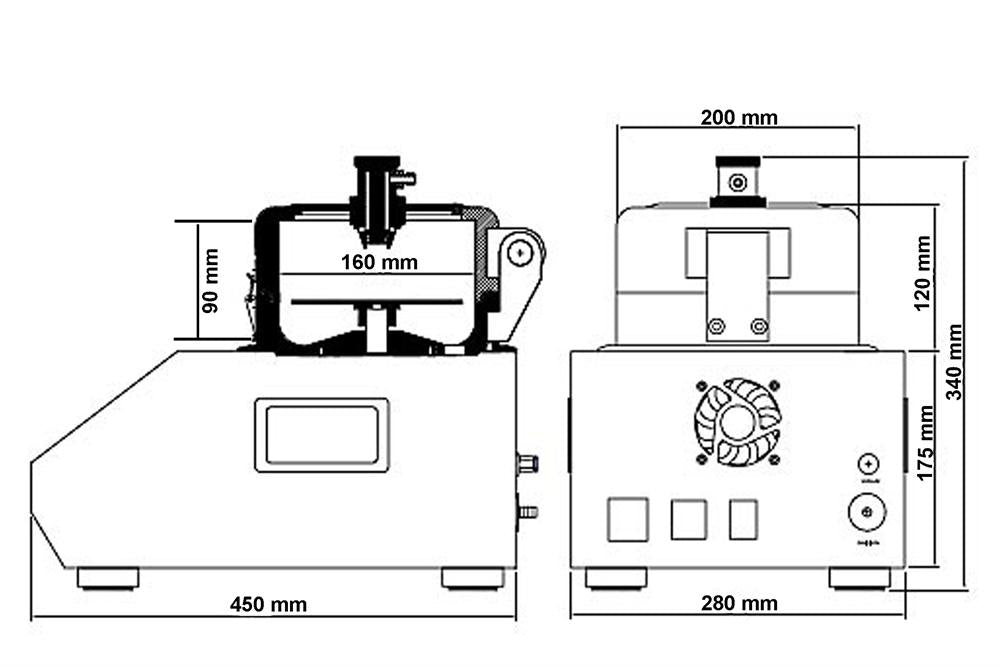 Hi-Speed Spin Coater (10K rpm & 5" max) w/ Optional Heating or UV Cover up to 200°C- VTC-100PA