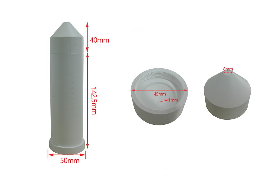 Boron Nitride Crucible with Discharging Nozzle for Melt Spinning: Upto 2000C - EQ-CB-VTC500