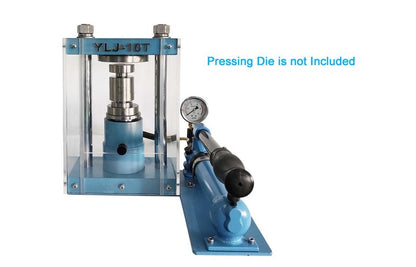 10T Compact Lab Press with Separable Hydraulic Pump & Safety Cover - YLJ-10T