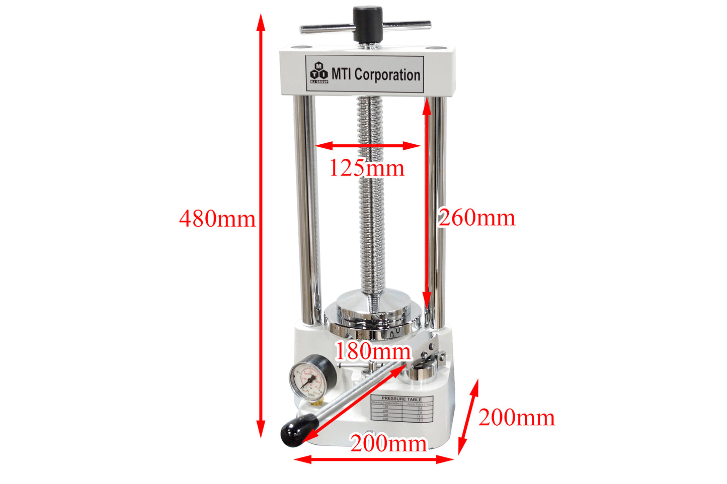 15T Compact Hydraulic Pellet Press for use in Glove-box - YLJ-15