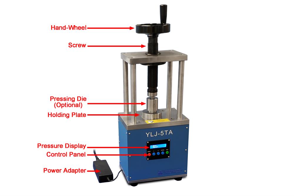 10T Electric Oil-less Press with Digital Programmable Pressure Controller (Ar Gas Compatible) - YLJ-10TA