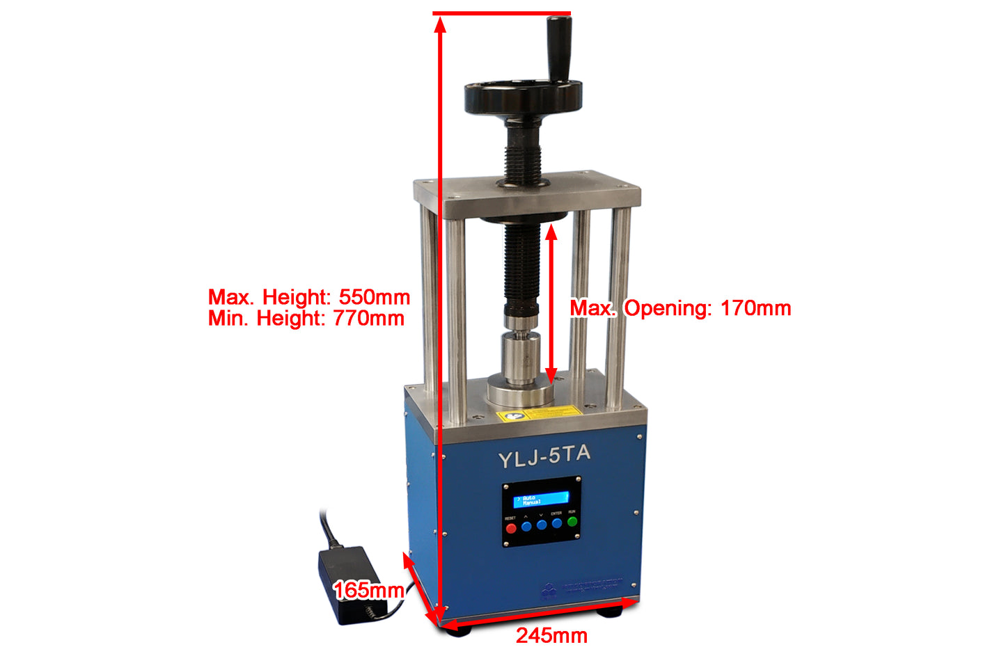 5T Electric Oil-less Press with Digital Programmable Pressure Controller (Ar Gas Compatible) - YLJ5TA