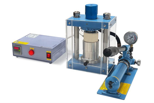 Hydraulic Pellet Press with 12 mm Si3N4 Die (550 °C Max) and Temperature Control - YLJ-HP2-H