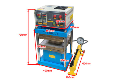 500°C Max 30 T Precision Laminating Hot Press (12" x 12" area) with Dual Temp. Controller - YLJ-HP300