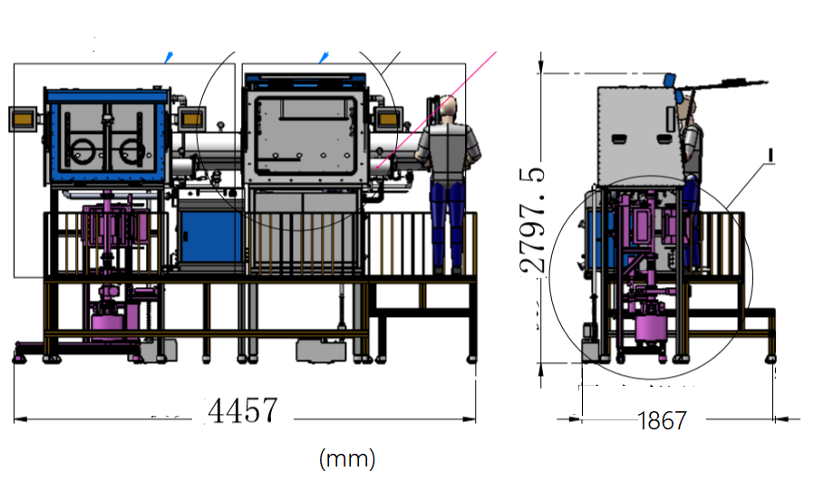 1500C Atmosphere Controlled Quenching Furnace with Glovebox - OTF-1500X-VGB