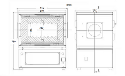 1500C Split Tube Furnace with Vacuum Flanges & Available for 2"or 3" Alumina Tube - OTF1500X