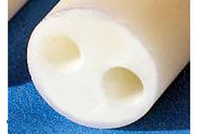 Round Double Bore Tube, Alumina 99.8%, 0.187" O.D x 28.5" Length - MC-AXF1180-19-24-2-LD